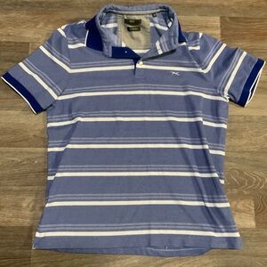 Brax Feel Good Blue White Moden Polo ‘PARKER’ Shirt Size M - OBO